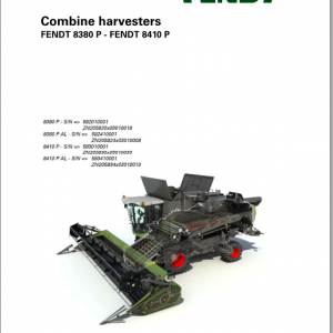 Fendt Eu Harvesting 8380P 8410P Combines Workshop Service Manual 2017 D31578M4 2