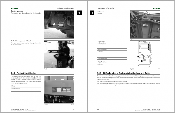 Fendt Eu Harvesting 8380P 8410P T4FCombines Operators Manaual 2014 SN5820 3