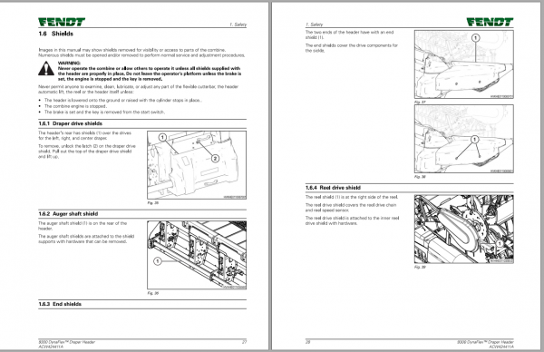 Fendt Eu Harvesting 9325 9330 9335 9340 9345 9350 Dyna Flex Draper Header Operator M 3