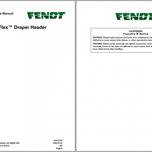 Fendt Eu Harvesting 9325 9350 Dyna Flex Draper Header Workshop Service Manual 2