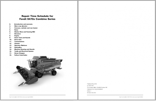 Fendt Eu Harvesting 9470X Hybrid Combines Repair Time Schedule D3152900 1