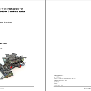 Fendt Eu Harvesting 9490X Combines Series Repair Time Schedule Manual 1