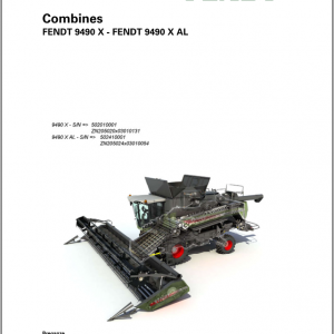Fendt Eu Harvesting 9490X Combines Workshop Service Manual 2017 D31588M4 2