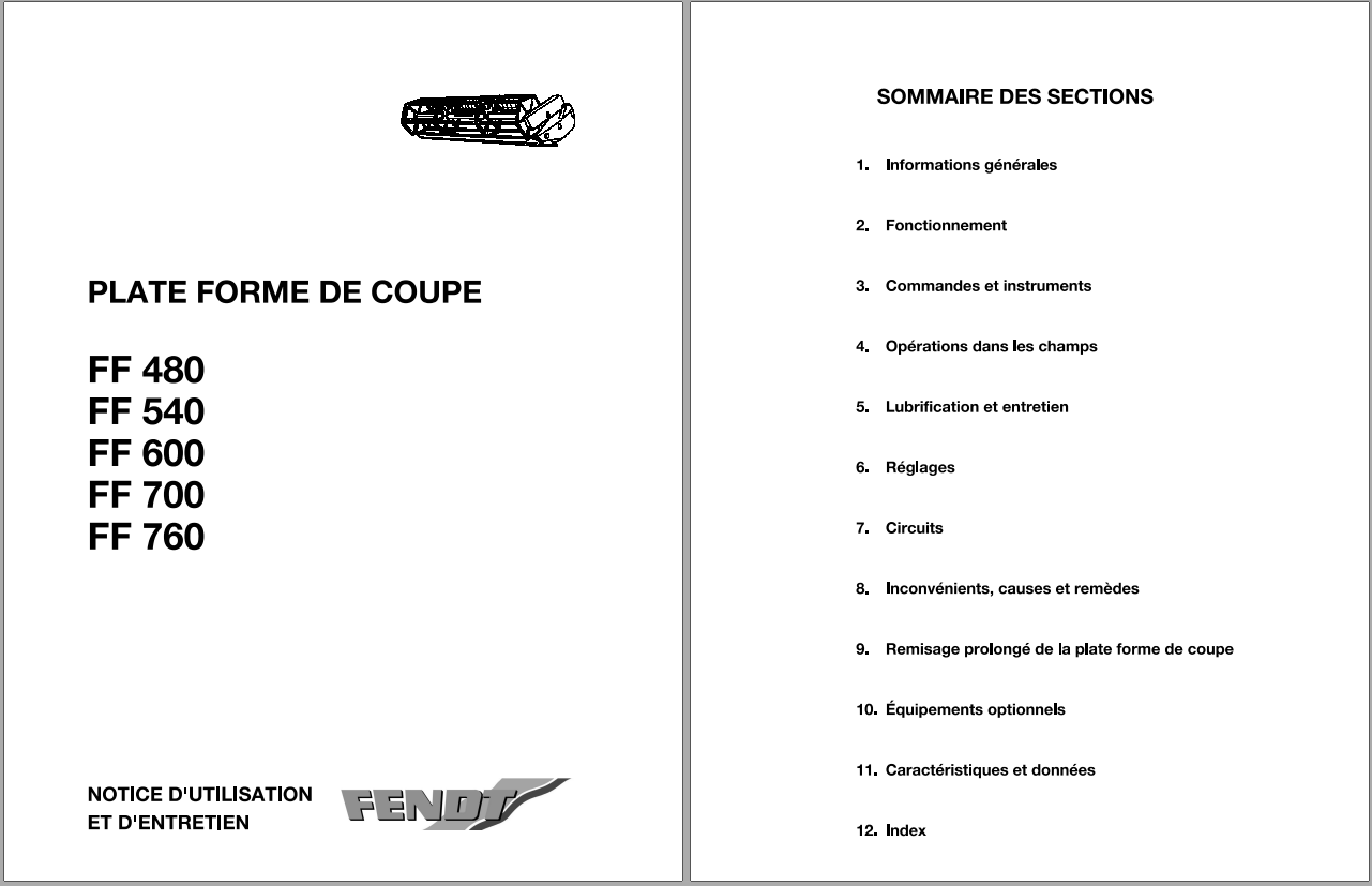 Fendt Eu Harvesting Cutting Table FreeFlow Operators Manual 1857672V 1