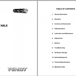 Fendt Eu Harvesting Cutting Table FreeFlow Operators Manual 2012 1857673E 1