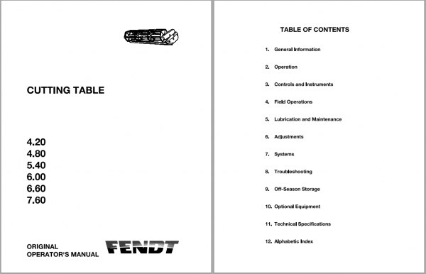Fendt Eu Harvesting Cutting Table La Standard Operators Manual 2013 L271816F 1