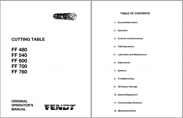 Fendt Eu Harvesting FreeFlow Cutting Table Operators Manual 2015 3272824F 1