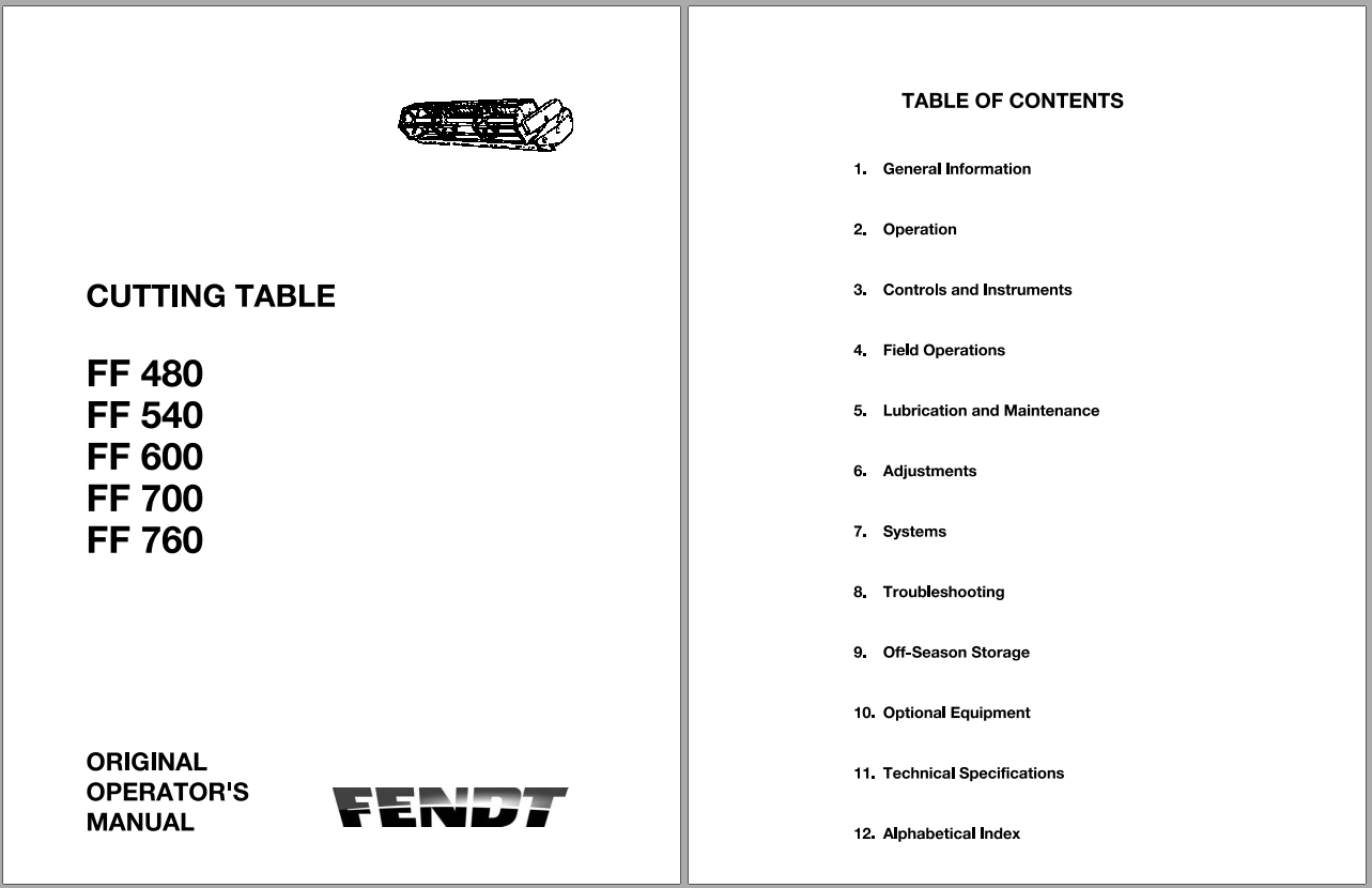 Fendt Eu Harvesting FreeFlow Cutting Table Operators Manual 2015 3272824F 1