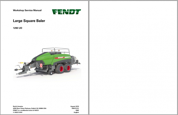 Fendt Eu Hay Equipment 1290 UD Large Square Baler Workshop Service Manual 2