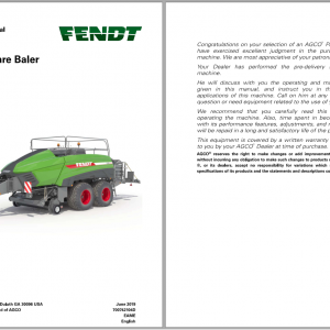 Fendt Eu Hay Equipment 1290 Ultra Hd Large Square Baler ce Operator Manual 2