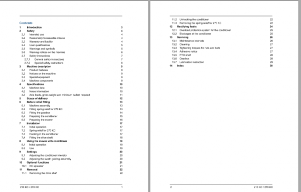 Fendt Eu Hay Equipment 210KC 270KC Operators Manual 2016 Fel12769404 EN 2