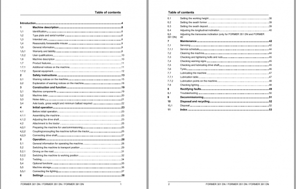 Fendt Eu Hay Equipment Former 301DN 351DN 391DN Operators Manual 2016 Fel12877104 EN 1 1