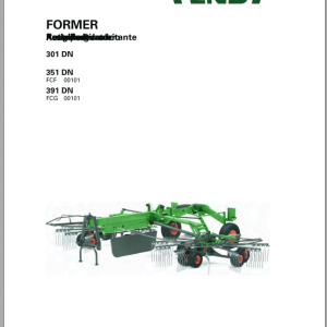 Fendt Eu Hay Equipment Former 301DN 351DN 391DN Operators Manual 2016 Fel12877104 EN 1