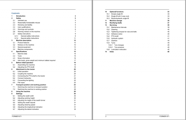Fendt Eu Hay Equipment Former 671 Operators Manual 2016 Fel12827404 EN 2