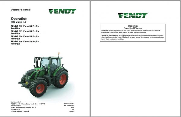 Fendt EuTractor 512 513 514 516 Profi Profiplus Chassis Prefix 435 436 437 438 2 1