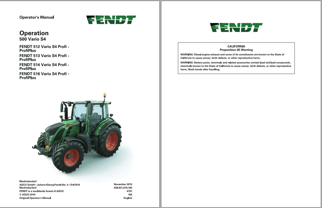 Fendt EuTractor 512 513 514 516 Profi Profiplus Chassis Prefix 435 436 437 438 2 1