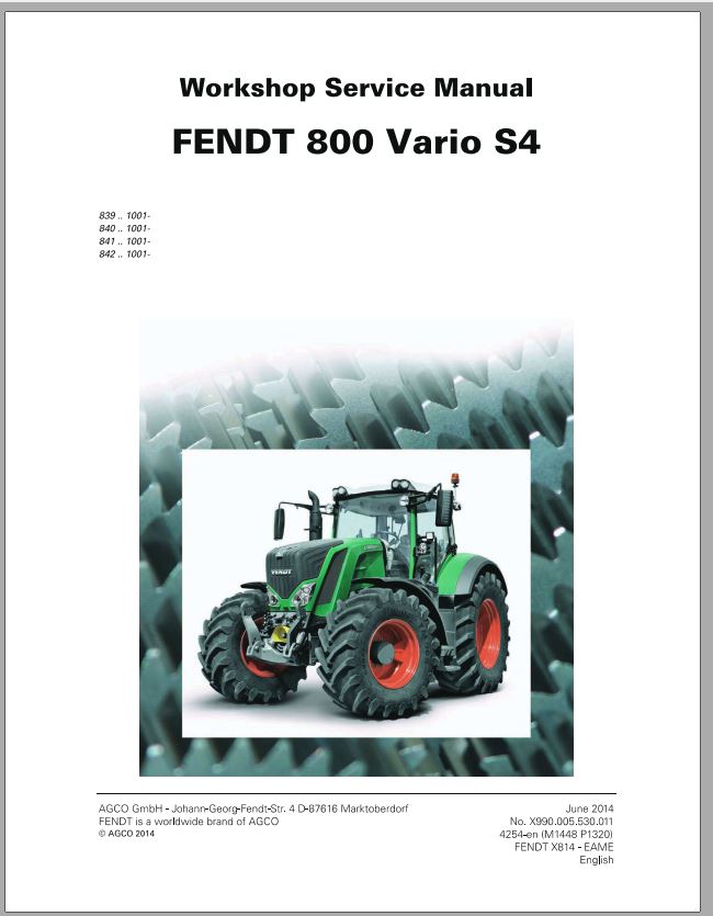 Fendt EuTractor 822 824 826 828 Tractor s4 Tier 4 Without North America