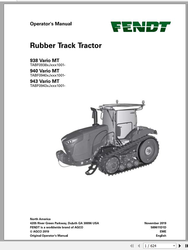 Fendt EuTractor 938 Vario MT 940 Vario MT 943 Vario MT tier 4 Engine Operator Manual 1