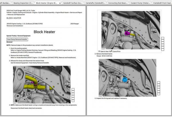 Ford Truck Ranger 4 WD L4 2 3 L Turbo 2020 Diagram Maintenance Repair Manual 6
