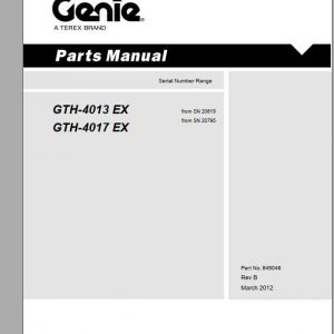 Genie Telehandler GTH 4016 GTH 4017 GTH 4018 GTH 4020 Parts Manuals 2