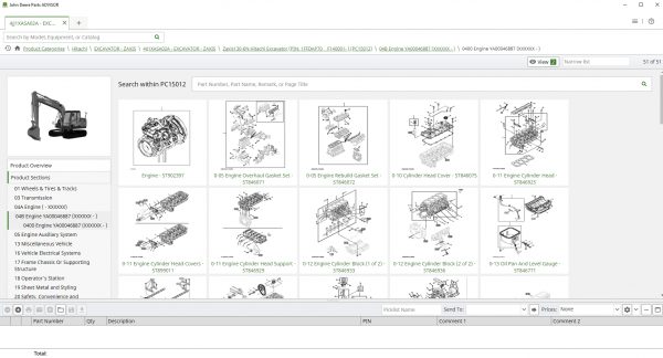 John Deere Hitachi Parts ADVISOR 01.2021 Offline DVD Spare Parts Catalog 7 1