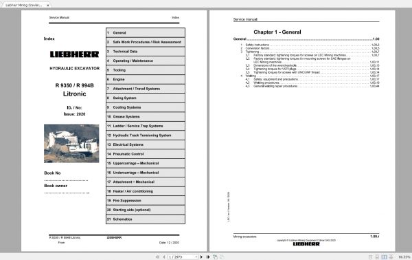 Liebherr Mining Excavators PDF Updated 2021 12.2020 Service Manual DVD 2