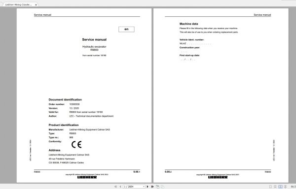 Liebherr Mining Excavators PDF Updated 2021 12.2020 Service Manual DVD 4