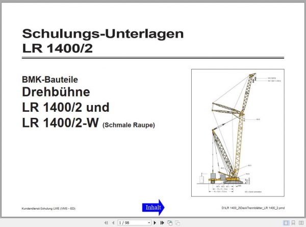 Liebherr Crawler Crane LR1400 2 Training ManualDE 1