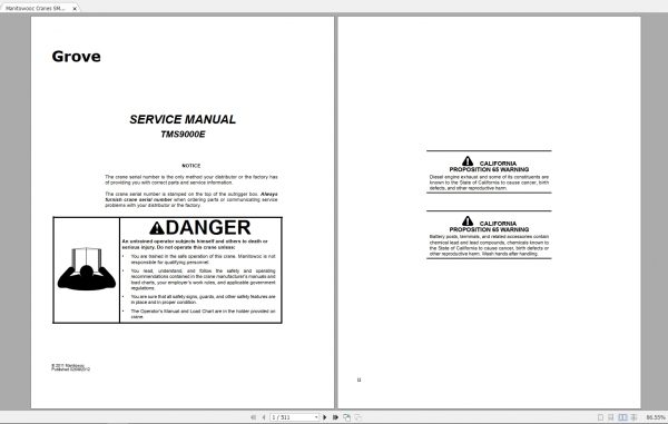 Manitowooc Cranes Care All Models Service Manuals 2