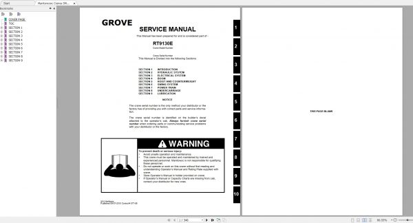 Manitowooc Cranes Care All Models Service Manuals 4