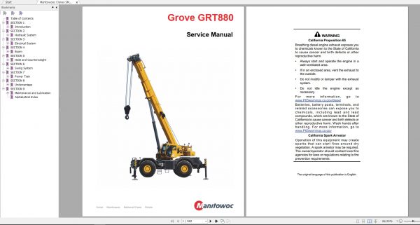 Manitowooc Cranes Care All Models Service Manuals 7