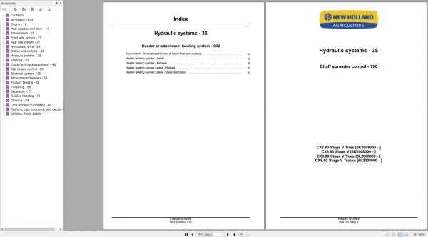 New Holland Combine CX880 CX890 Service Manual51666395 3