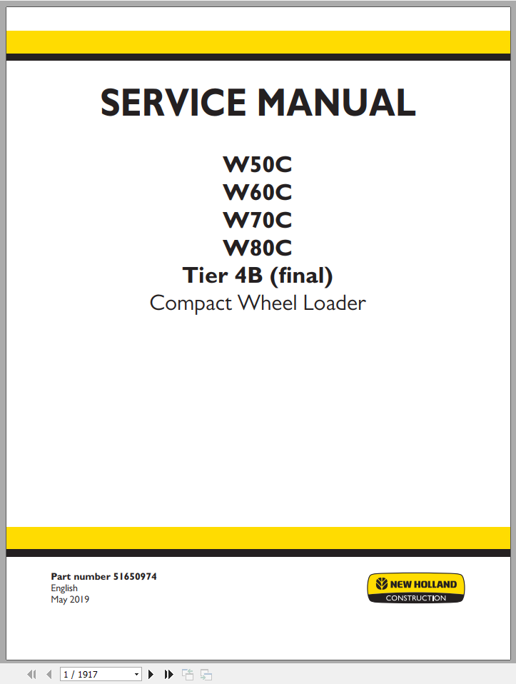 New Holland Compact Wheel Loader E30C Service Manual 1