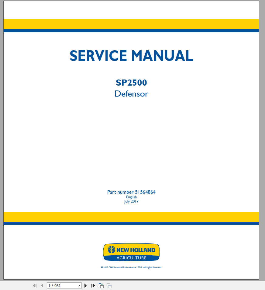 New Holland Defensor SP2500 Service Manual51564864 1