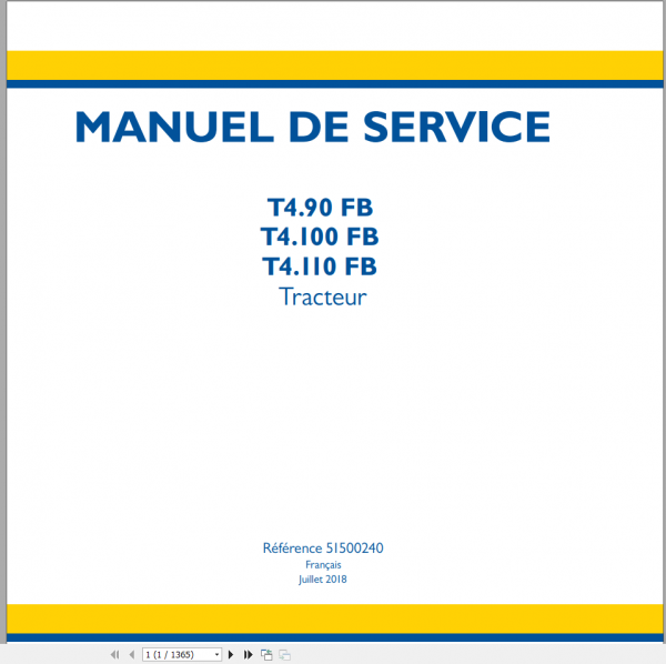 New Holland Tractor T4100 FB T4110 FB T490 FB Service Manual51500240Deutsch 1