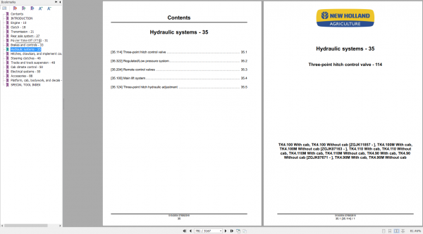 New Holland Tractor TK490 TK4110M Service Manual51543561 3