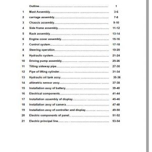 Noblelift Reach Stacker RT16AC Parts Components Manual 2