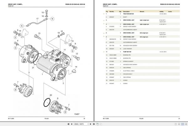 Still Electric Forklift Truck RX60 25 30 35 6345 6356 Spare Parts List 2
