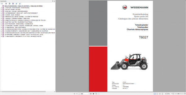 Weidemann Heavy Equipment Spare Part Catalog 7.83 GB DVD Multi Languages 7