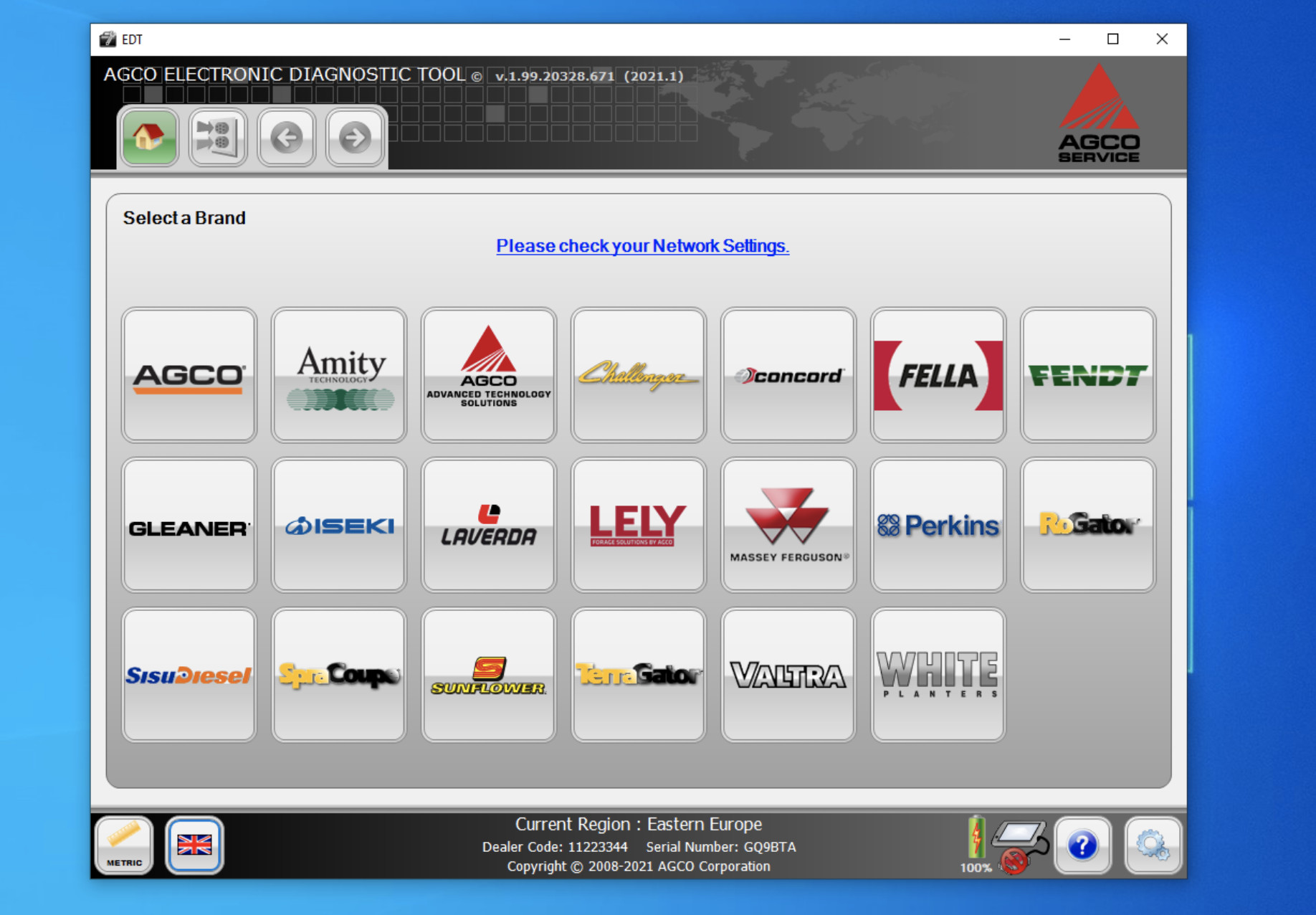 AGCO EDT Electronic Diagnostic Tool v.1.99.10328.671 01.2021 Diagnostic Software 1