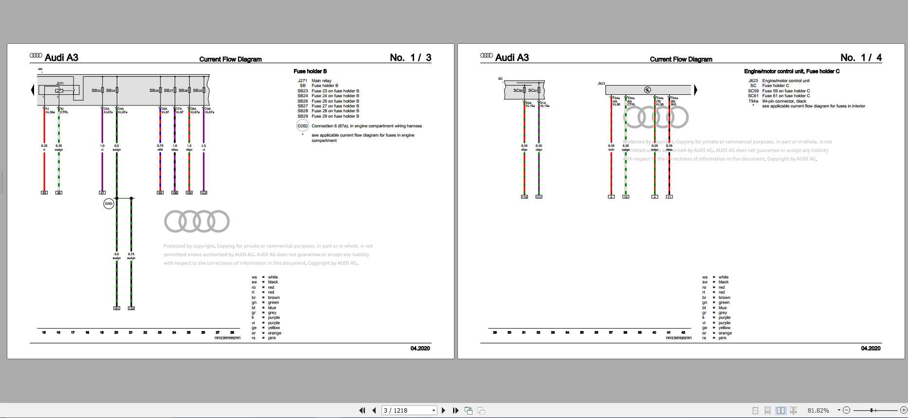 Audi A3 2020 Wiring Diagram 1