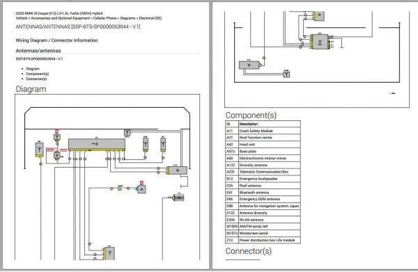 BMW i8 Coupe I12 L3 1.5L Turbo XB2H Hybrid 2020 Diagram Maintenance Repair Manual 4