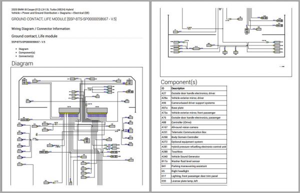 BMW i8 Coupe I12 L3 1.5L Turbo XB2H Hybrid 2020 Diagram Maintenance Repair Manual 6