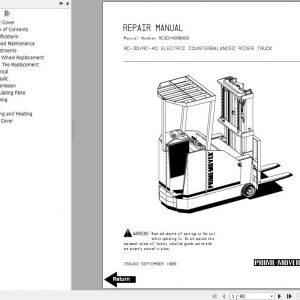 BT Electric Counterbalanced Rider Truck RC 30 RC 40 Shop Manual 2