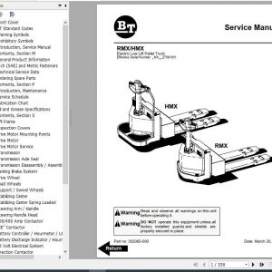 BT Electric Low Lift Pallet Truck HMX RMX Shop Manual 2