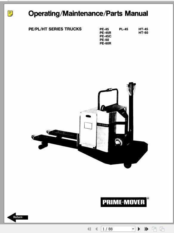BT Electric Low Lift Pallet Truck PE PL HT Part Service Manual 1
