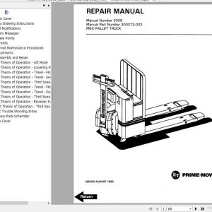 BT Electric Low Lift Pallet Truck PMX 2 Repair Part Manuals 2