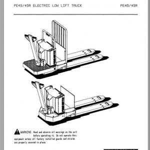 BT Electric Low Lift Truck PE45 PE45R Operator Part Manual 1