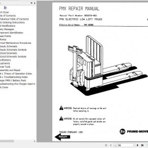BT Electric Low Lift Truck PMX 1 Repair Part Manual 1