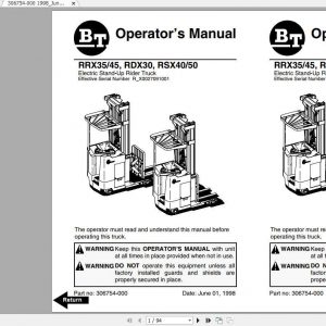 BT Electric Narrow Aisle RRX35 RRX45 RDX30 RSX40 RSX50 Shop Manual 2